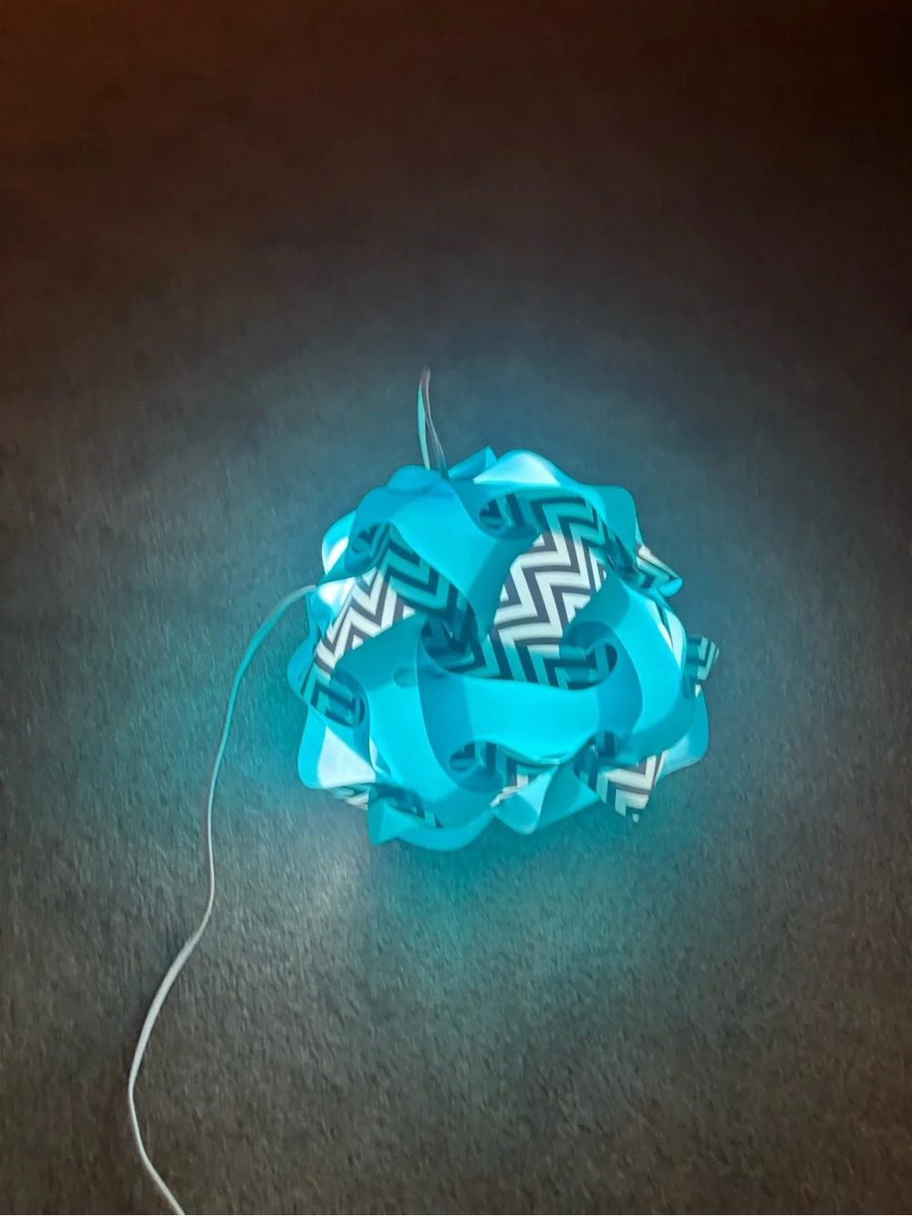 Blue Chevron Decorative Puzzle Ball Table Lamp - Unknown Brand